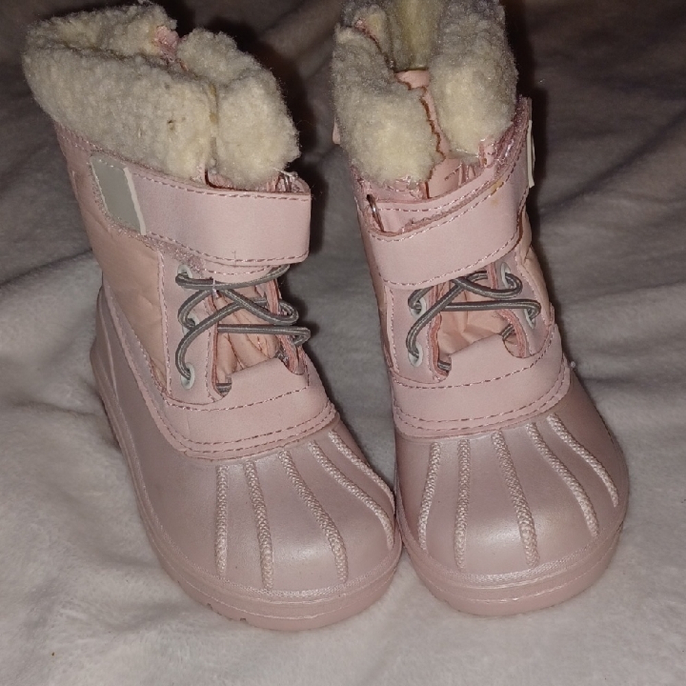 Cat & Jack Little Girl Pink Snow/Rain Boots Sz 7
